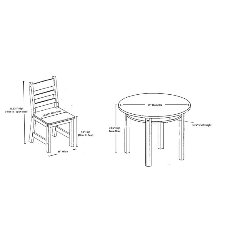 Standard height of online children's table